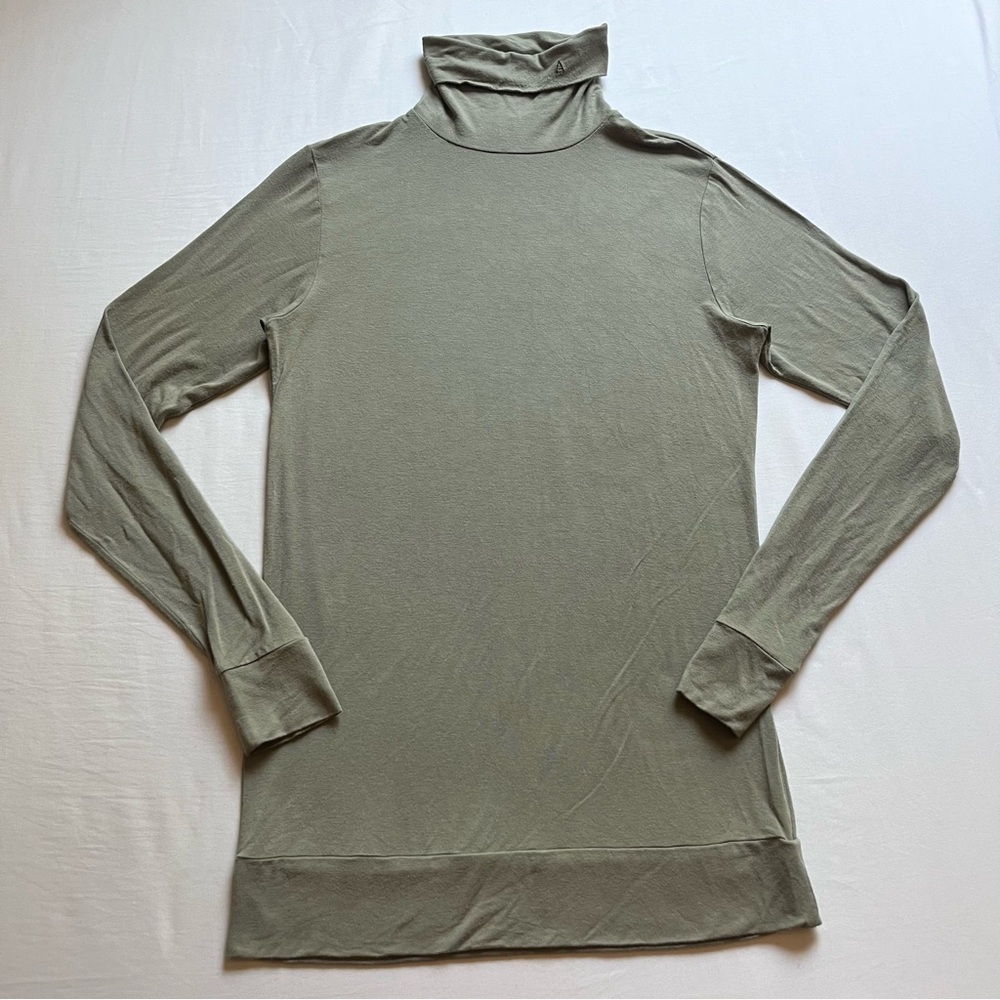 AMBUSH light sage olive army‎ green turtleneck logo embroidered long sleeve Tee